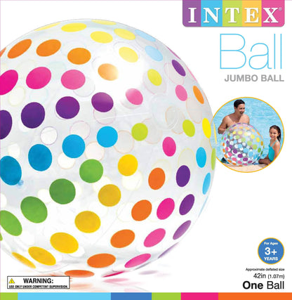 Intex Jumbo Inflatable Glossy Big Polka-Dot Colorful Giant Beach Ball | 59065EP