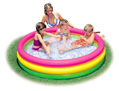 Intex 4' 10"x 13" Inflatable Sunset Glow Colorful Backyard Kids Swimming Pool