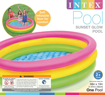 Intex 4' 10"x 13" Inflatable Sunset Glow Colorful Backyard Kids Swimming Pool