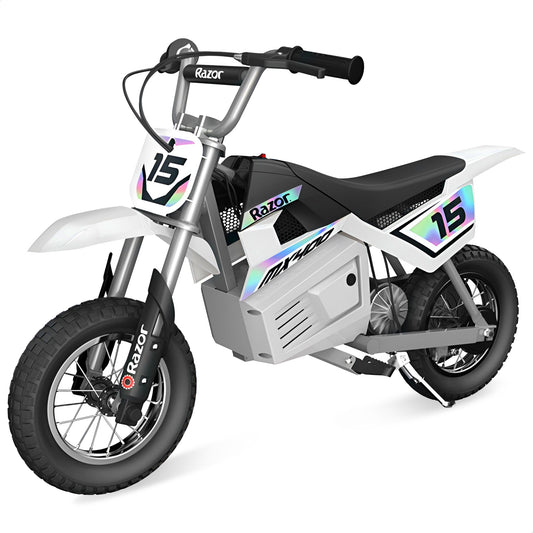 Razor Dirt Rocket 24V Electric Toy Motocross Dirt Bike, White (Damaged)