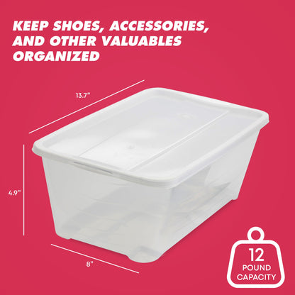Life Story 6L Shoe and Closet Storage Box Stacking Containers, Clear (20 Pack)