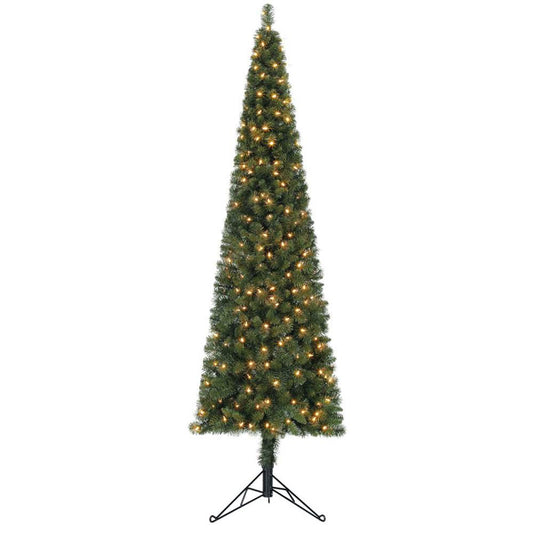 Home Heritage Pine 7' Artificial Corner Christmas Tree Prelit 150 LED Lights