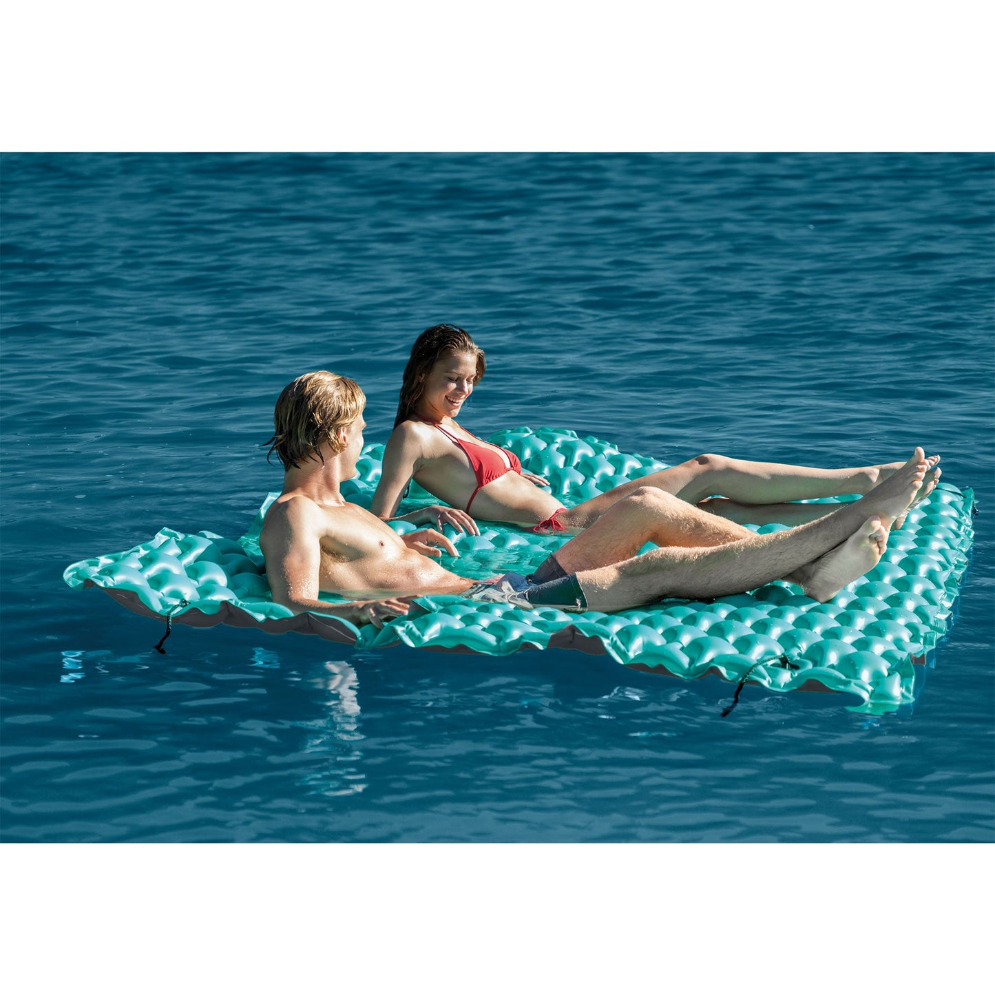 Intex 56841EP Giant Inflatable Floating Water Pool Lake Mat Platform Pad, Teal