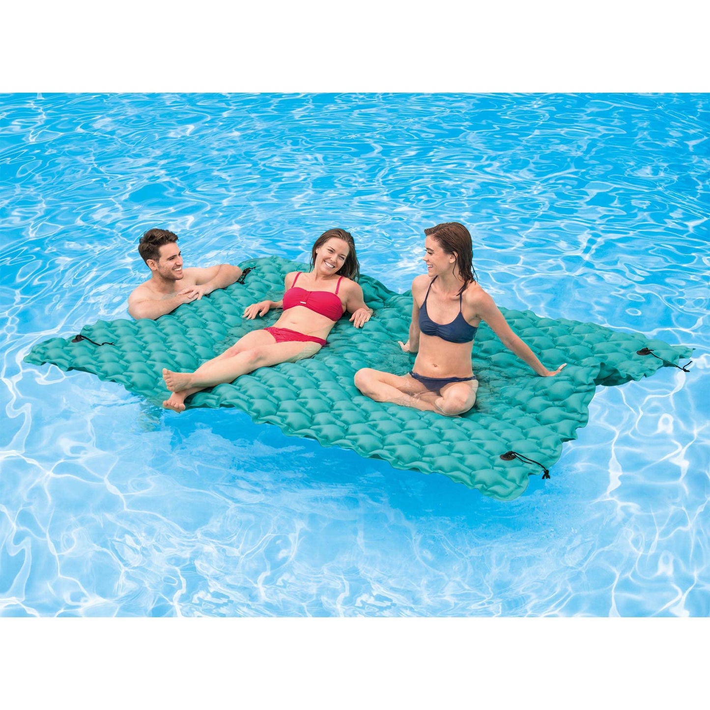 Intex 56841EP Giant Inflatable Floating Water Pool Lake Mat Platform Pad, Teal