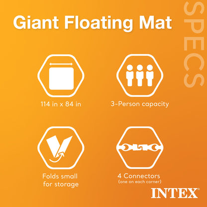 Intex 56841EP Giant Inflatable Floating Water Pool Lake Mat Platform Pad, Teal