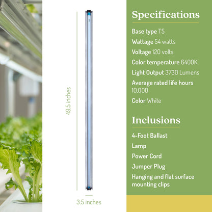 SunBlaster 54W 6400K 4' Grow Light Ballast with NanoTech Reflector, 3 Pack