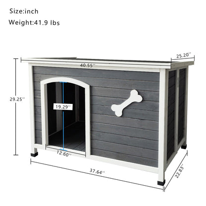 Large Wooden Dog House, Outdoor Waterproof Dog Cage, Windproof and Warm Dog Kennel Easy to Assemble