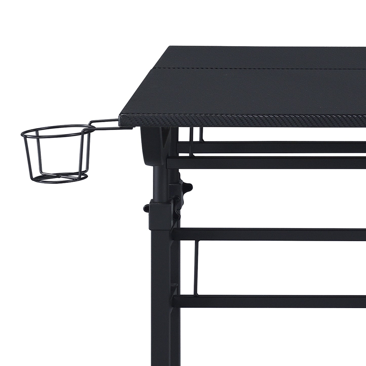 Rolling Writing Desk with Height Adjustable Desktop and Moveable Shelf, Black