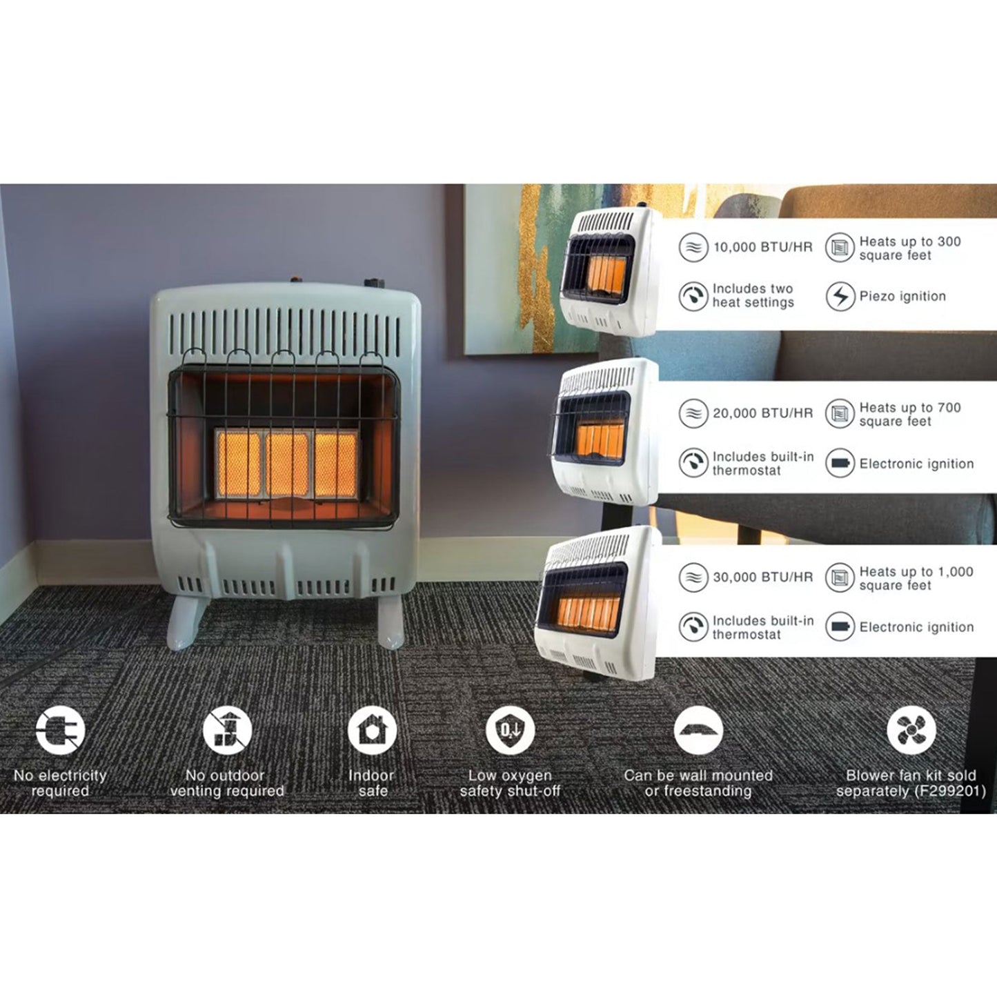 Mr. Heater 18000 BTU Vent Free Radiant 20# Propane Indoor Outdoor Space Heater