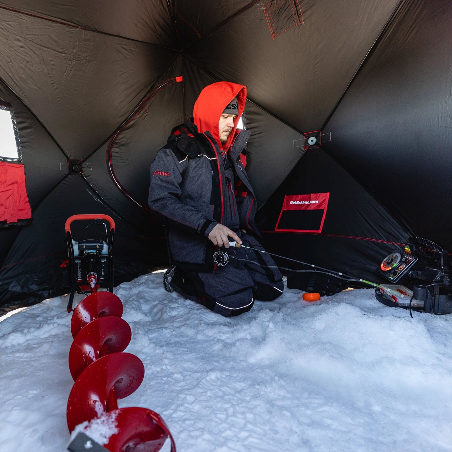 Eskimo QuickFish 3 Portable 3-Person Pop Up Ice Fishing Shanty Shack Shelter Hut