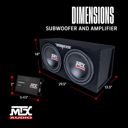 MTX TNP212DV 12-Inch 2000-Watt Dual Loaded Subwoofer Enclosure with Amplifier