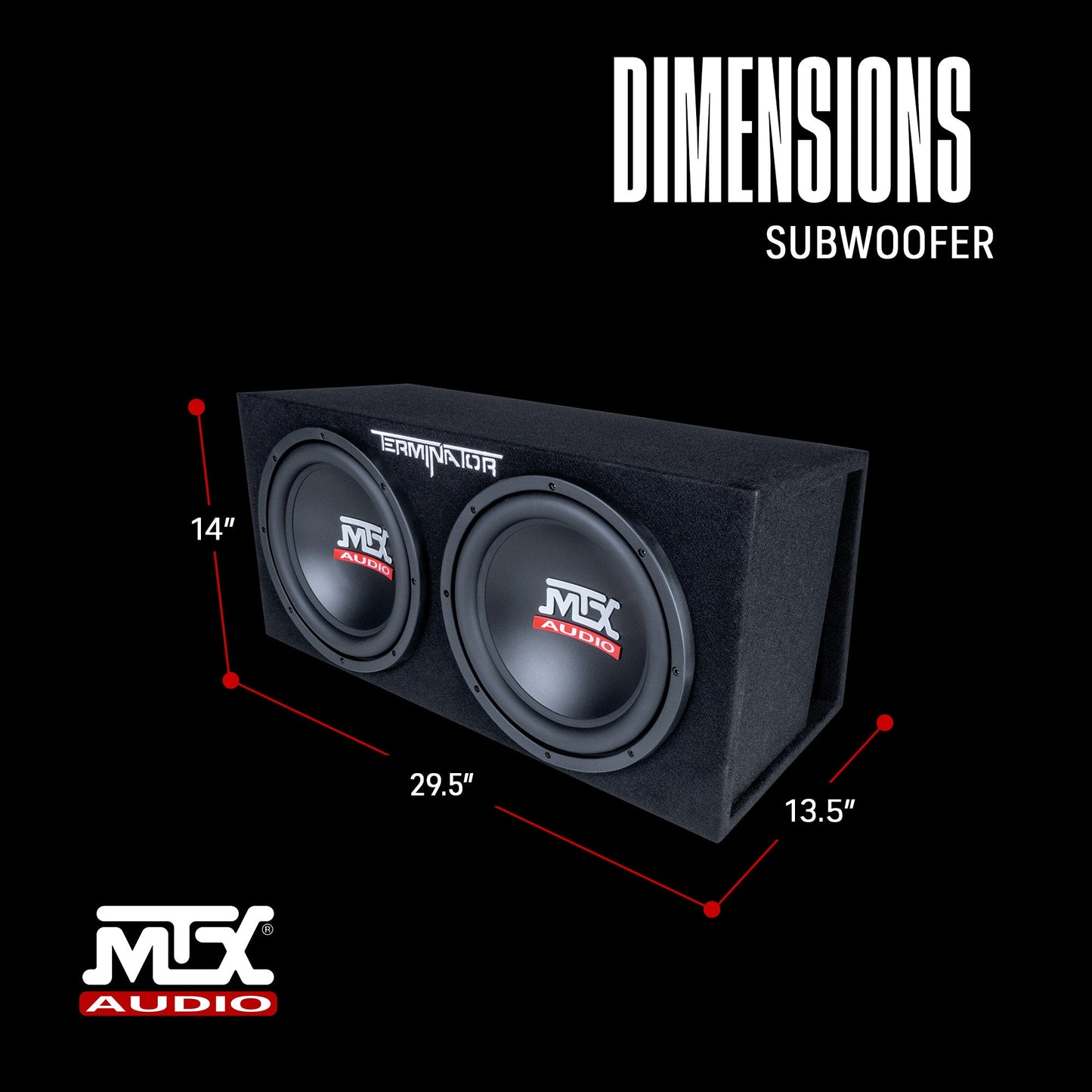 MTX TNE212DV 12-Inch 2000-Watt Max Car Audio Dual Loaded Subwoofer Box Enclosure