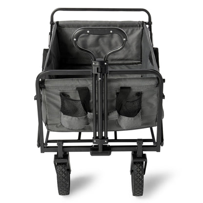 Mac Sports Collapsible Folding Outdoor Utility Garden Camping Wagon Cart, Gray