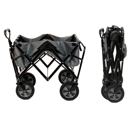 Mac Sports Collapsible Folding Outdoor Utility Garden Camping Wagon Cart, Gray