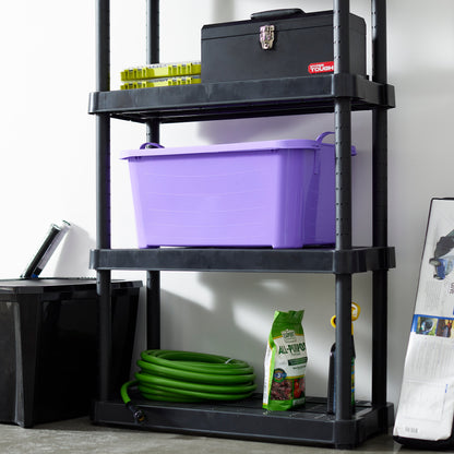 Life Story 55 Quart Stackable Storage Bin, Light Duty Container, Purple, 12 Pack