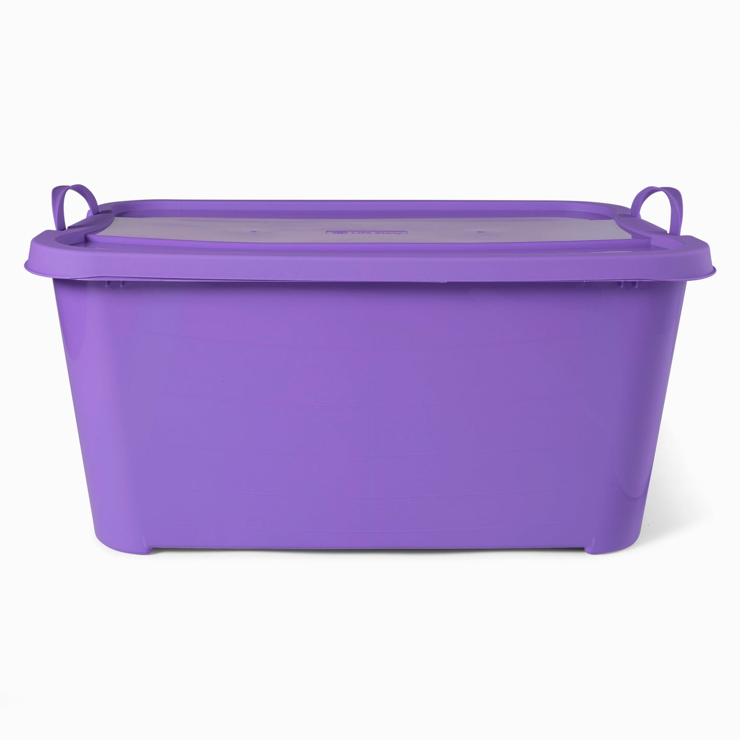 Life Story 55 Quart Stackable Storage Bin, Light Duty Container, Purple, 12 Pack
