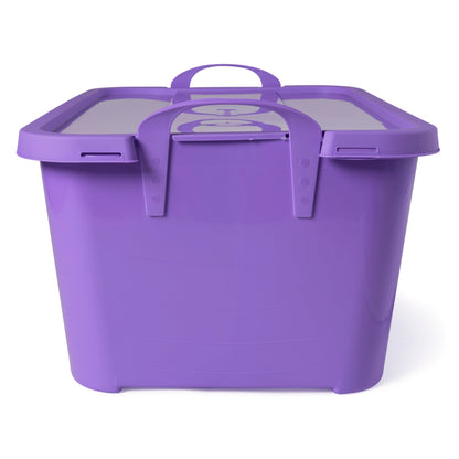Life Story 55 Quart Stackable Storage Bin, Light Duty Container, Purple, 12 Pack