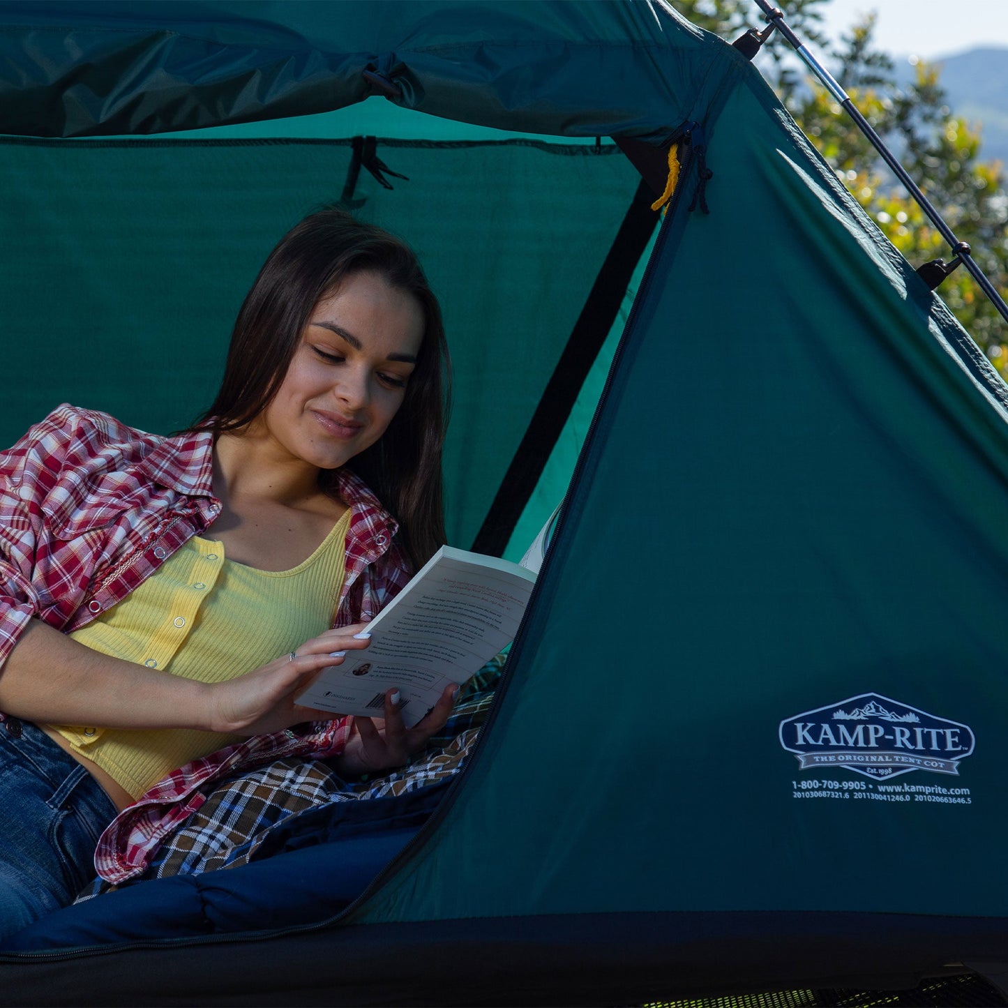 Kamp-Rite Double Compact Quick Setup 2 Person Tent Cot, Chair and Tent, Green