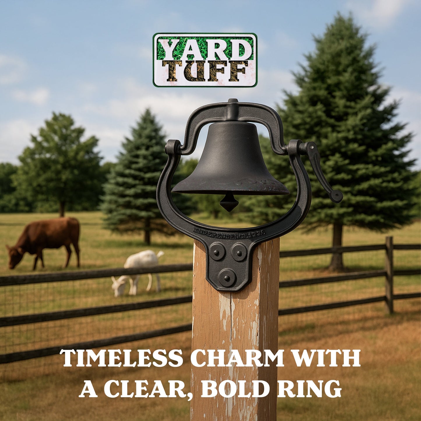 Yard Tuff YTF-22LB Large Decorative Collectible Cast Iron Metal Farm Dinner Bell