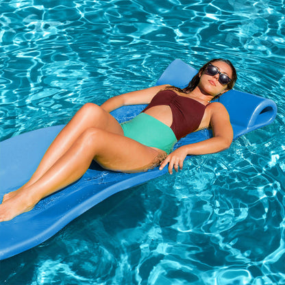 TRC Recreation Splash 1.25" Thick Foam Pool Float Mat, Bahama Blue (2 Pack)