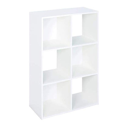 Closetmaid White Home 6 Cube Cubical Storage Organizer with Fabric Bins (6 Pack)