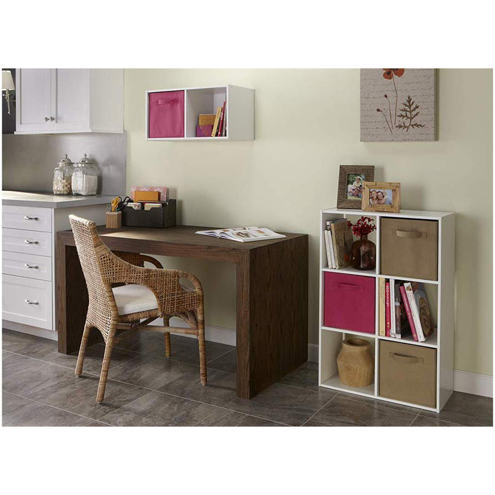Closetmaid White Home 6 Cube Cubical Storage Organizer with Fabric Bins (6 Pack)