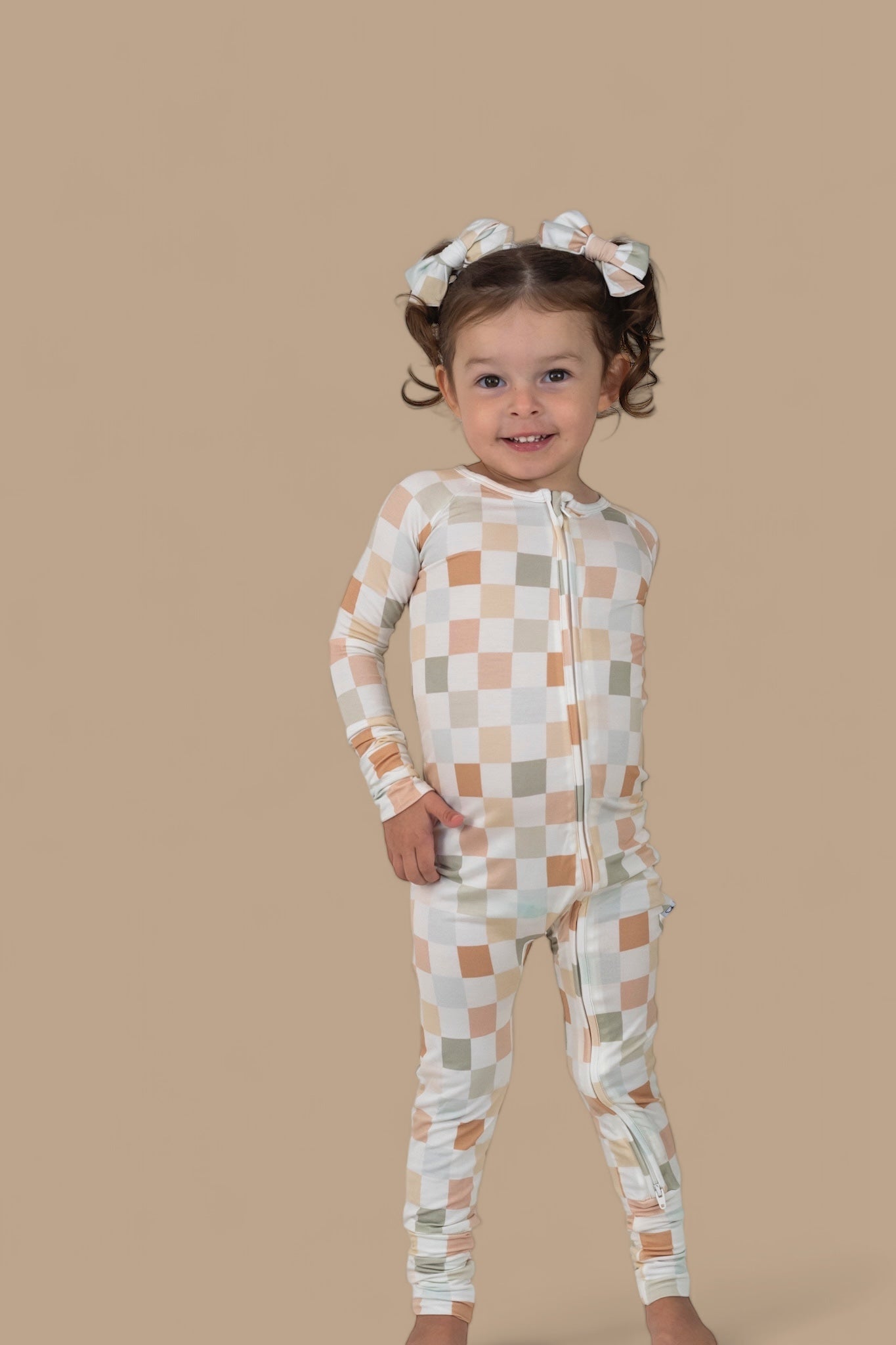 MUTED CHECKERS DREAM ROMPER