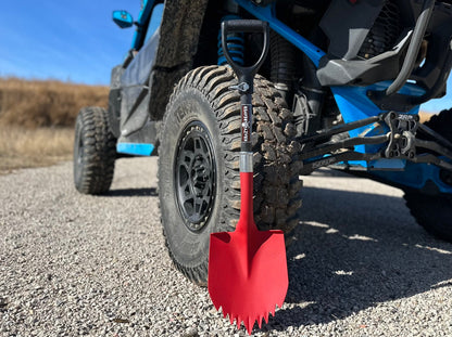 ATV / UTV Krazy Beaver Shorty Shovel (Textured Red Head / Black Handle)