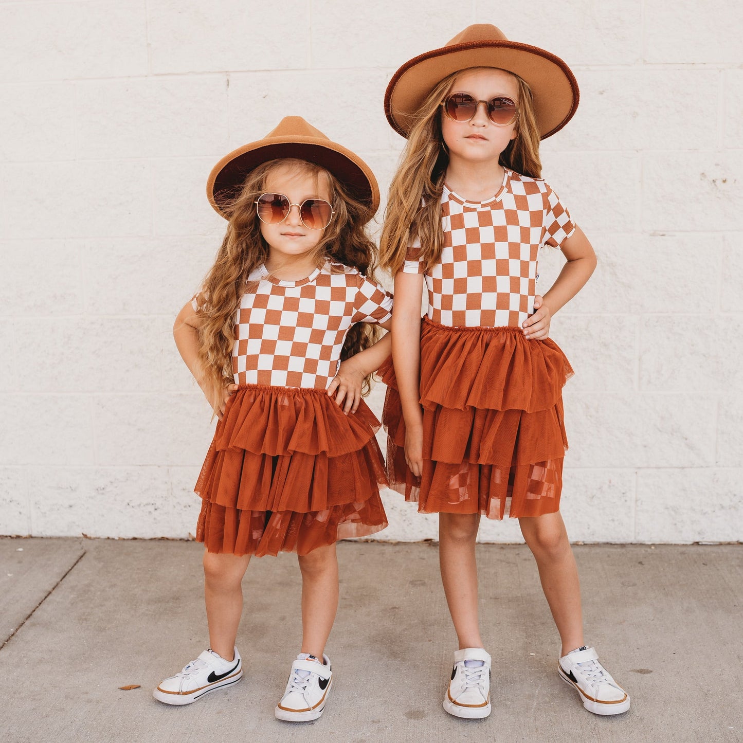 COPPER CHECKERS DREAM TUTU DRESS