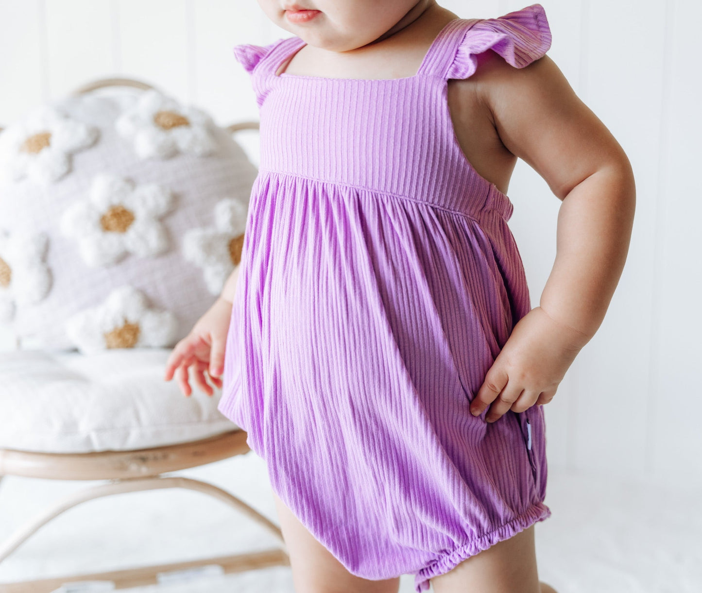 PURPLE RIB DREAM BUBBLE ROMPER