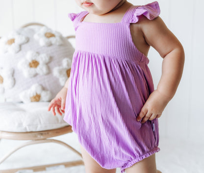 PURPLE RIB DREAM BUBBLE ROMPER