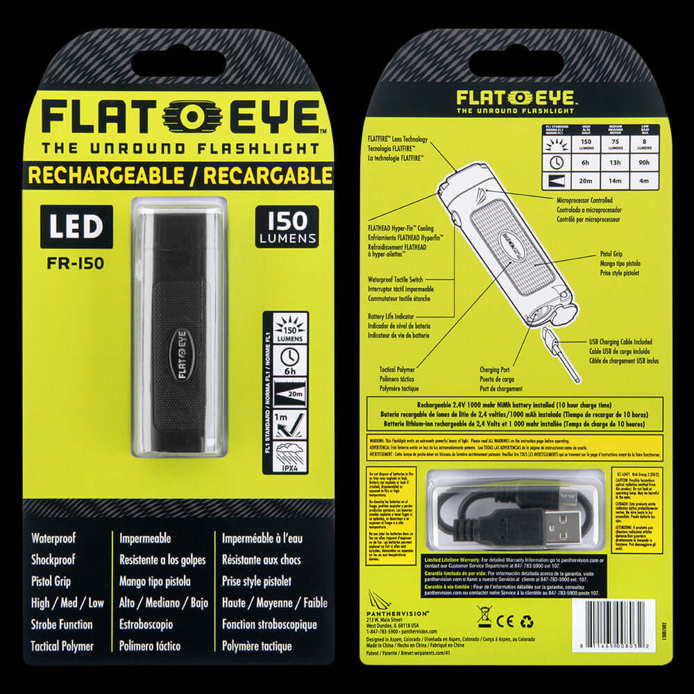 FLATEYE™ Rechargeable FR-150 Flashlight – 150 Lumens