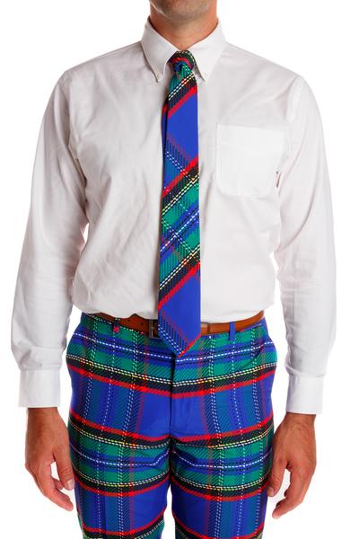 The Shag 'N Bag | Blue Plaid Christmas Tie