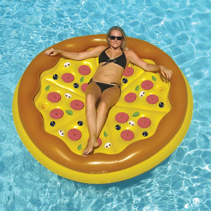 Swimline Giant 70" Inflatable Personal Pan Pizza Pool Float, Lake Water Raft