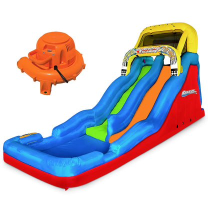 Banzai Double Drop Raceway 2 Lane Inflatable Outdoor Water Slide & Climbing Wall