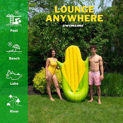 Swimline 90680M Giant 74" Inflatable Corn on the Cob Swimming Pool Float Lounger