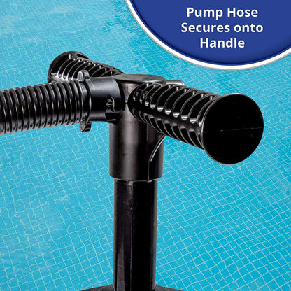 Aqua Heavy Duty Dual Action Hand Pump with 4 Nozzle Adapters Attachments, Black