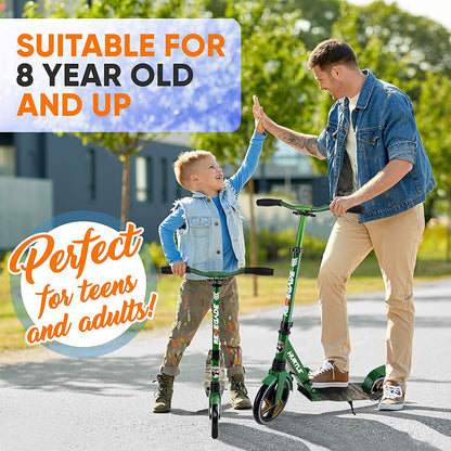Hurtle Renegade Lightweight Foldable Teen and Adult Commuter Kick Scooter, Camo