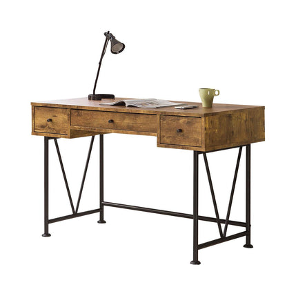 Coaster Home Furniture Analiese 3 Drawer Home Office Study Desk, Antique Nutmeg