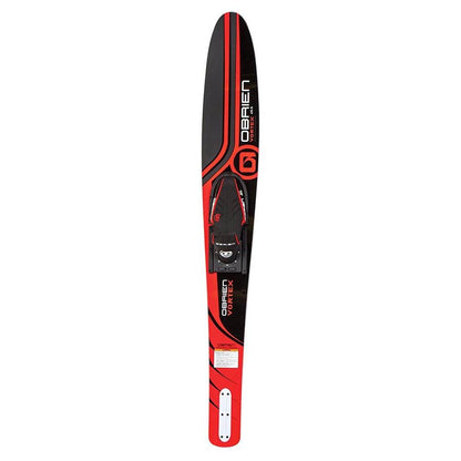 OBrien Vortex Combo 65.5 Inch Adult Mens Size 4.5-13 Wide Body Water Skis, Red