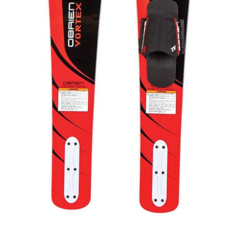 OBrien Vortex Combo 65.5 Inch Adult Mens Size 4.5-13 Wide Body Water Skis, Red