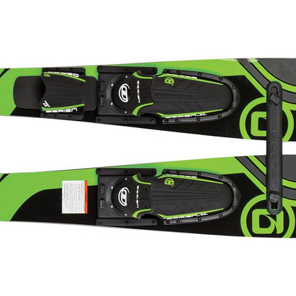 OBrien 54" Jr. Vortex Combo Water Skis with X7 Bindings for Kids 2-Mens 7, Green