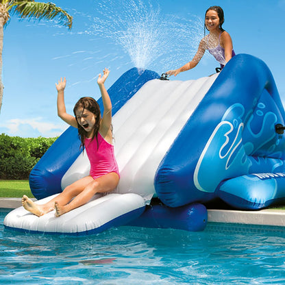 Intex Kool Splash Inflatable Pool Water Slide with Play Center, 1 Blue/1 Red