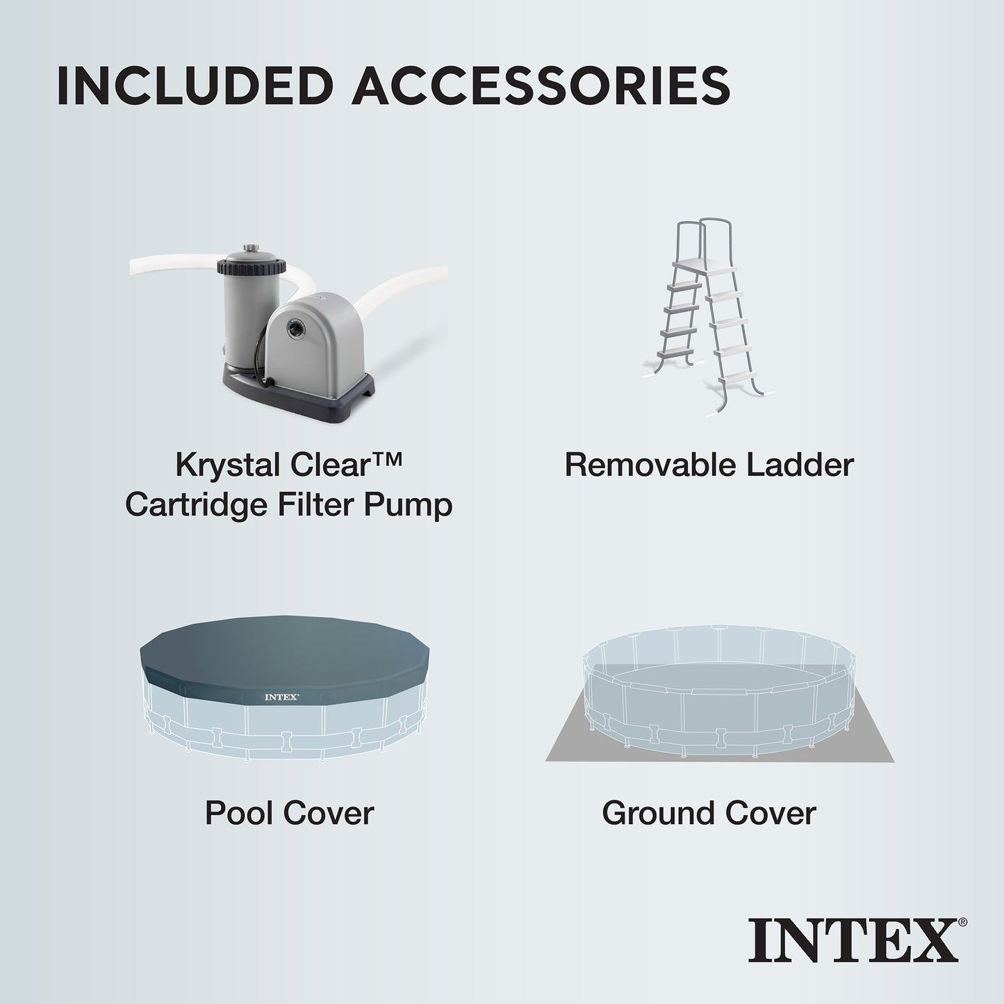 Intex Prism Frame Above Ground 18' x 48" Pool Set w/ 6 Replacement Filters