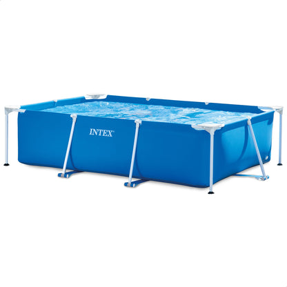 Intex 8.5ft x 26in Rectangular Frame Above Ground Backyard Swimming Pool, Blue