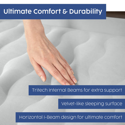 Sealy Tritech Queen Sized 18" Air Mattress Bed 2 Person w/Built-In AC Pump & Bag