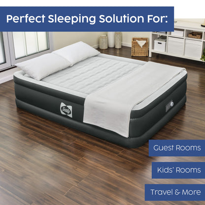 Sealy Tritech Queen Sized 18" Air Mattress Bed 2 Person w/Built-In AC Pump & Bag