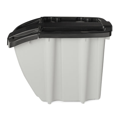 Suncast BH188810 18 Gallon Indoor or Outdoor Stacking Recycle Storage Bin, Gray