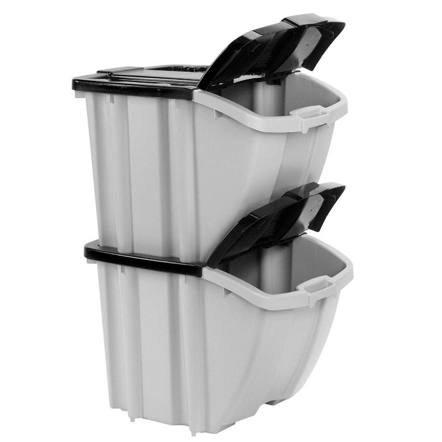 Suncast BH188810 18 Gallon Indoor or Outdoor Stacking Recycle Storage Bin, Gray