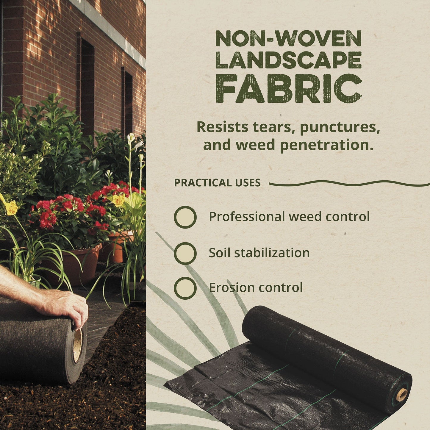 DeWitt 4.1-Oz Home & Commercial Landscape Weed Barrier Fabric, 3 x 100 Feet